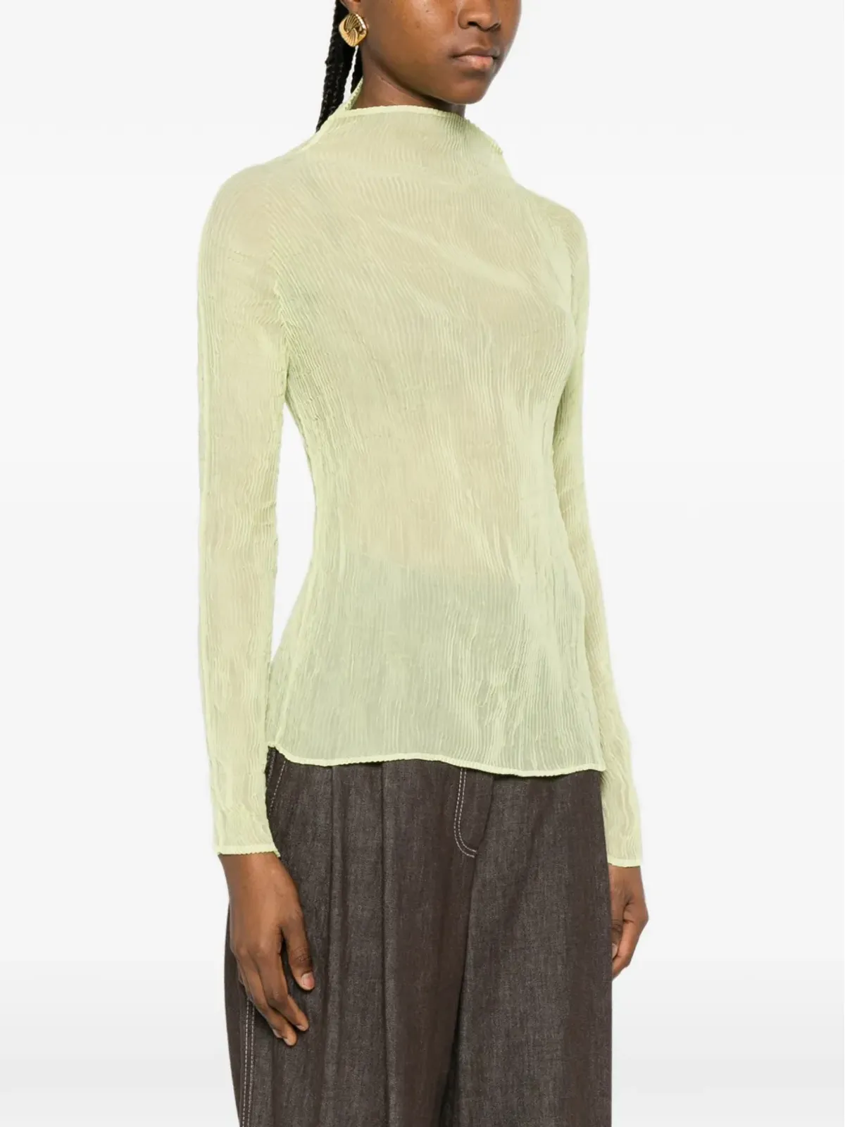 Issey Miyake フリル付き長袖Tシャツ - 画像3