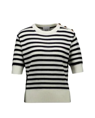 Allude ストライプ柄の半袖セーター - サムネイル1