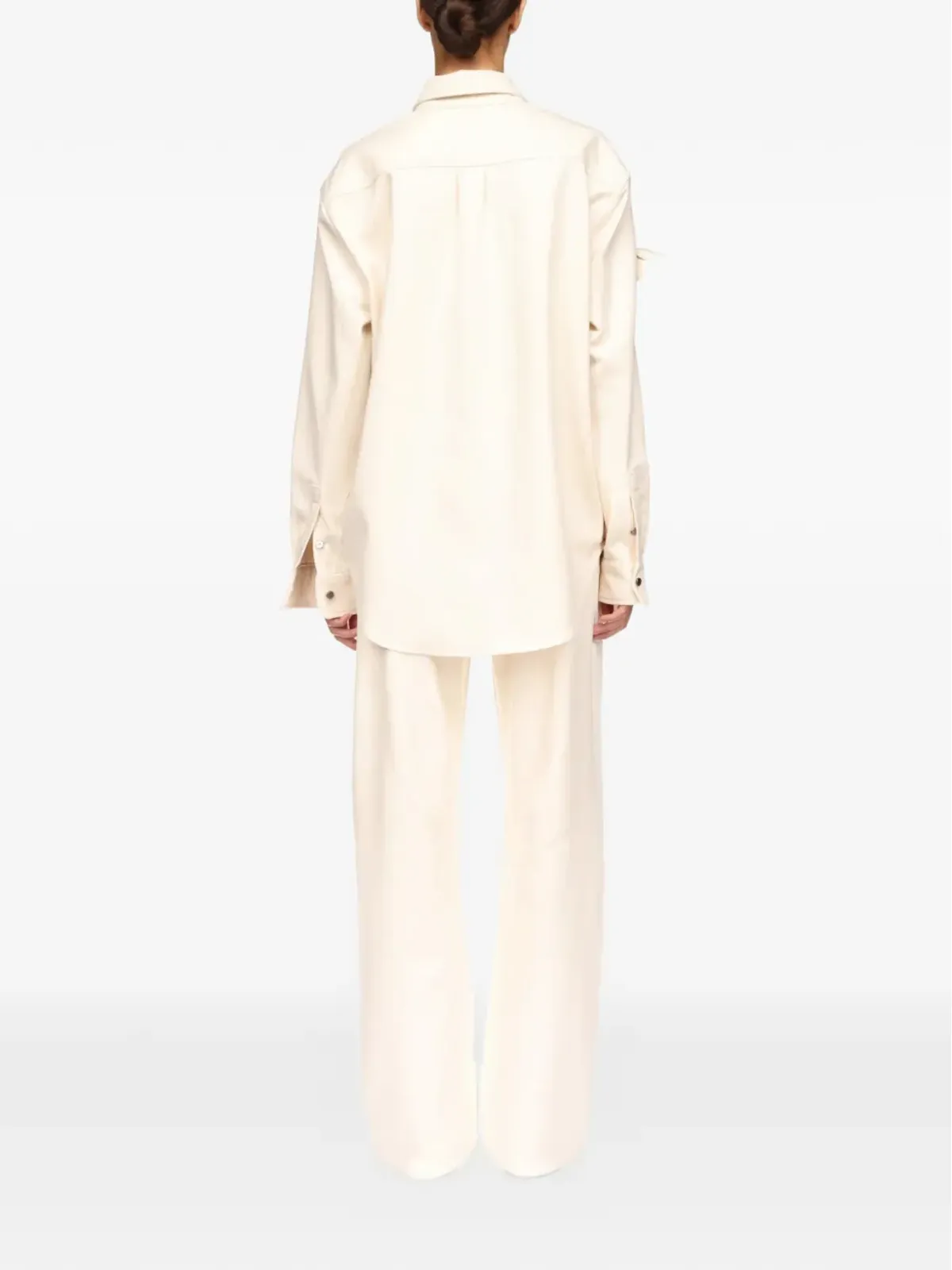 David Koma 3D Flower denim shirt - Neutrals - 画像5