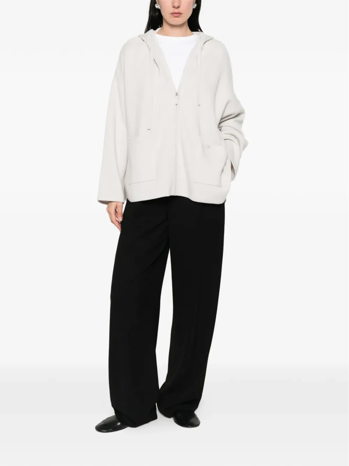 Allude ジップアップカーディガン - 画像2