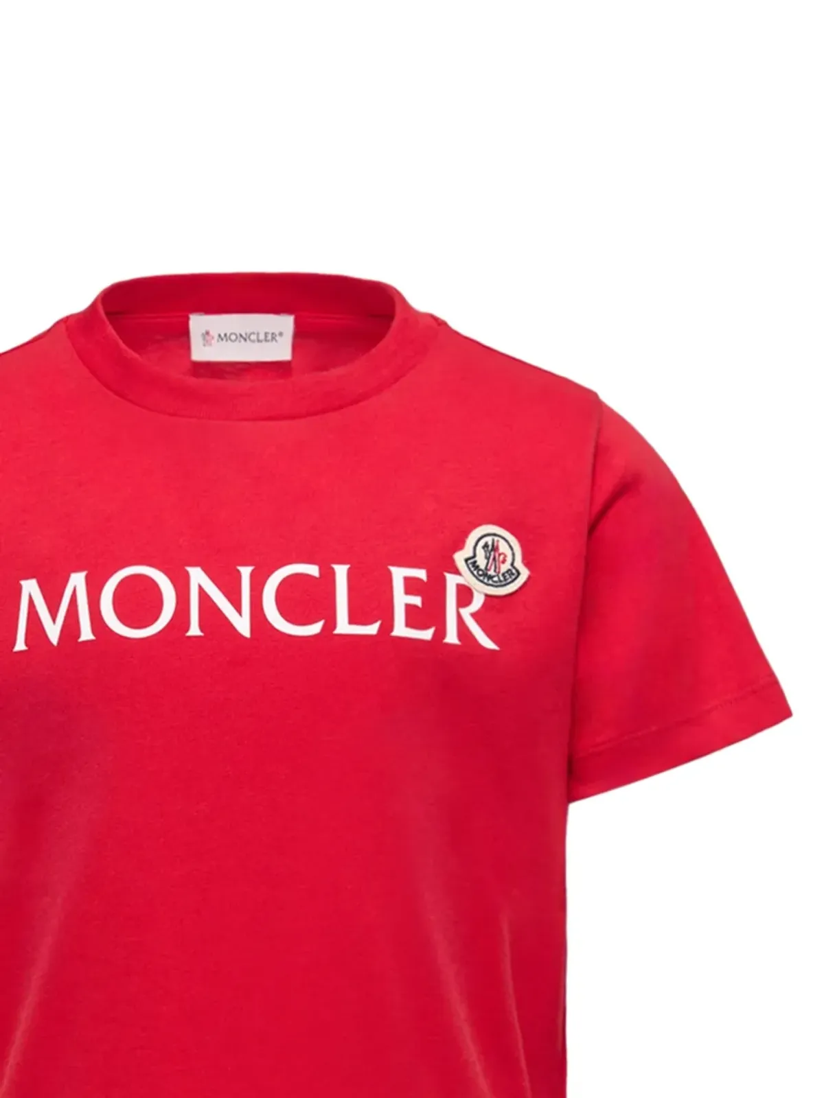 Moncler Enfant ロゴディテール レッド Tシャツ - 画像2