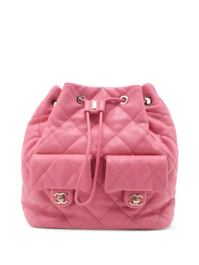 CHANEL Pre-Owned CHANEL Pre-Owned キルティッドラムスキン ポケット ドローストリングバックパック - ピンクの商品画像
