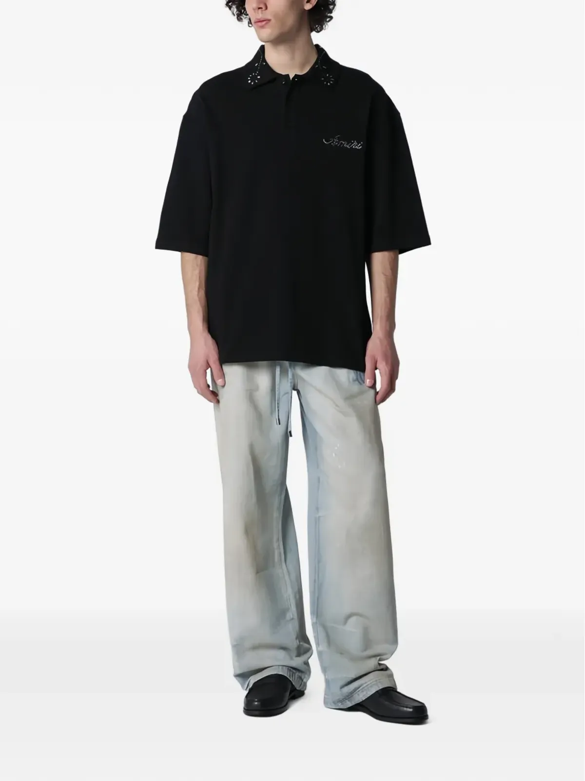 AMIRI スタッドカラー ポロシャツ - 画像2