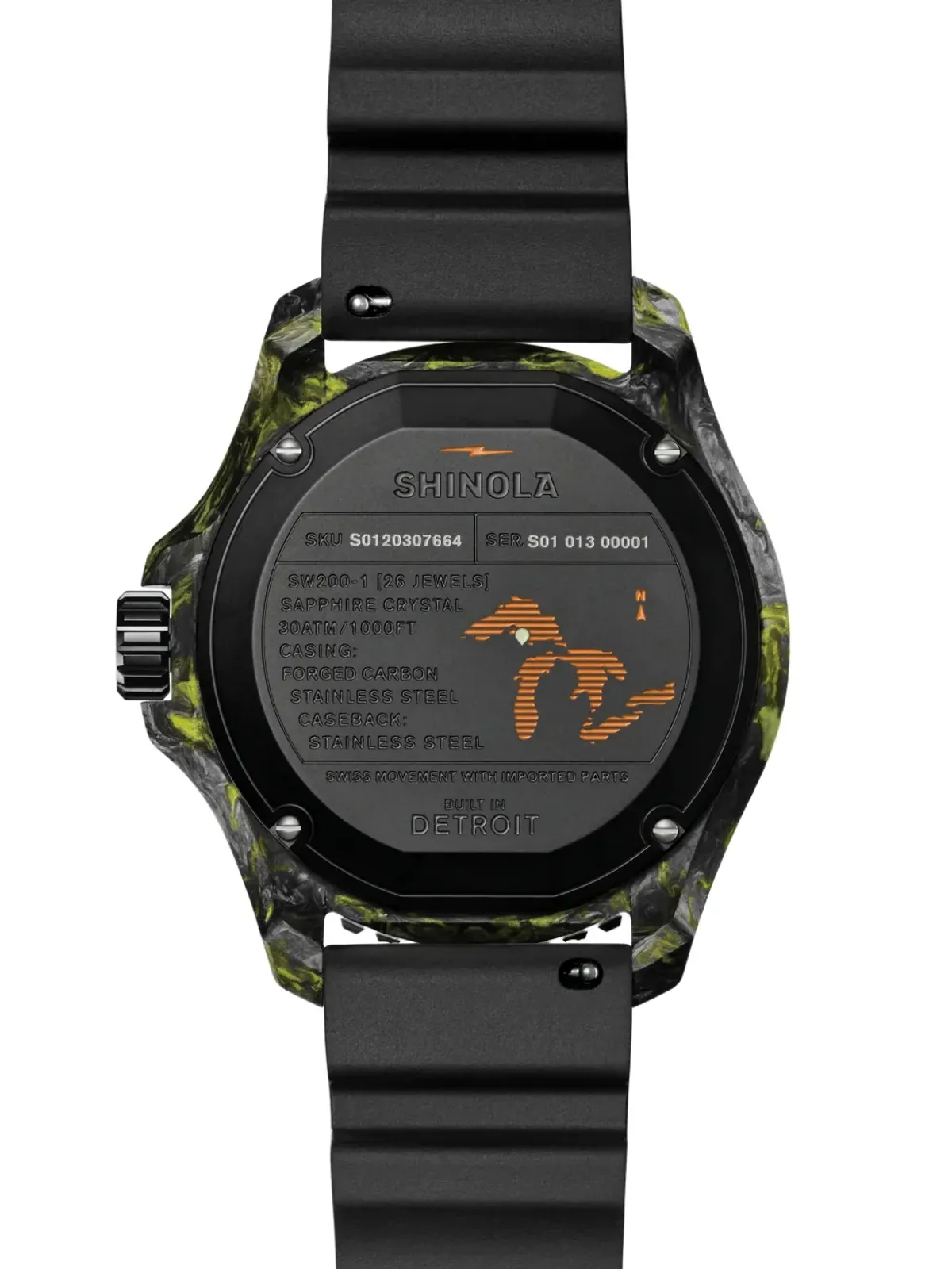 Shinola フォージドカーボン 自動巻き 腕時計 - ブラック - 画像4