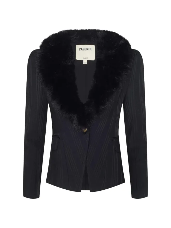 L'AGENCE L'Agence Kaisley ファー付きブレザーの商品画像