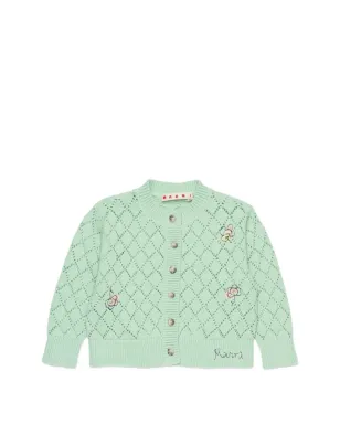 Marni Kids 花柄オープンワークカーディガン - サムネイル1