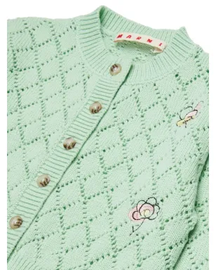 Marni Kids 花柄オープンワークカーディガン - サムネイル3