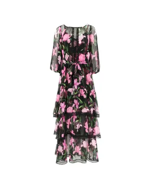 Christy Lynn Nina floral-print midi dress - Black - サムネイル1