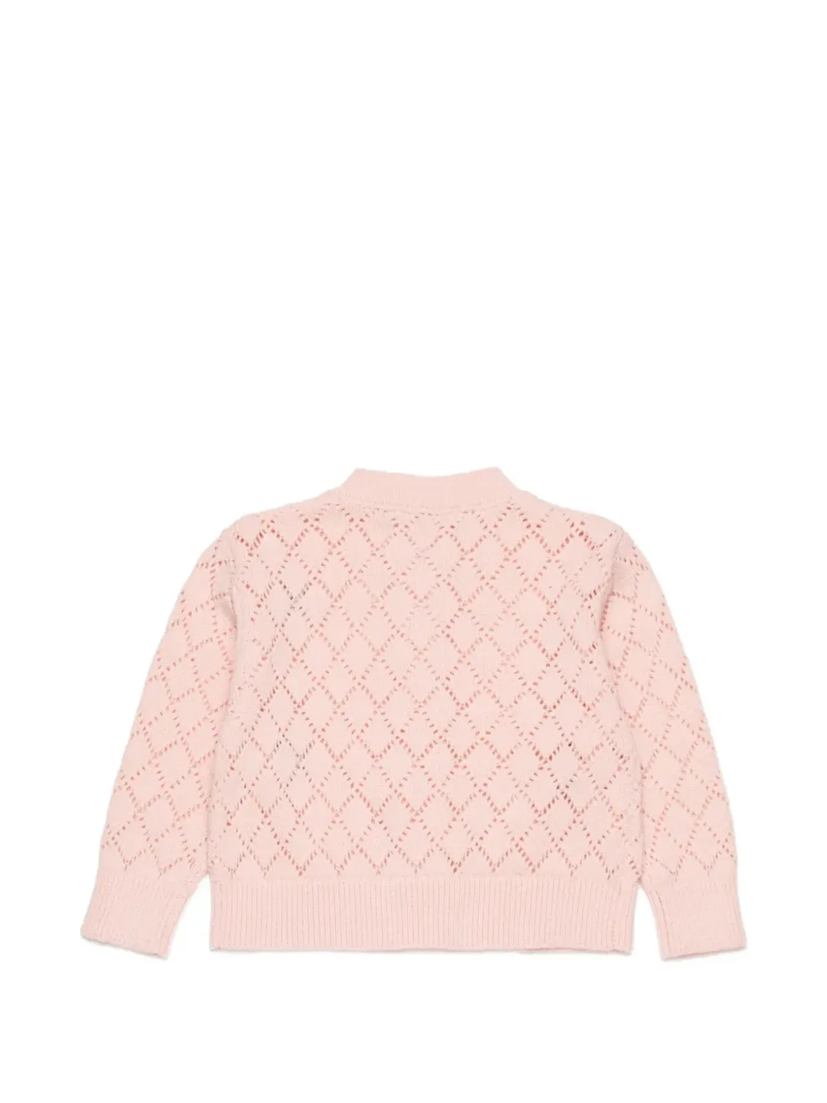 Marni Kids 刺繍ディテールの透かし編みカーディガン - ピンク - 画像2