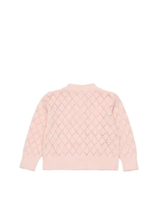 Marni Kids 刺繍ディテールの透かし編みカーディガン - ピンク - サムネイル2