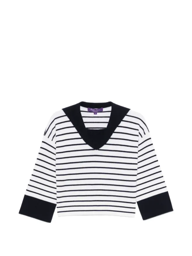 Ralph Lauren Collection Ralph Lauren Collection ストライプVネックセーターの商品画像