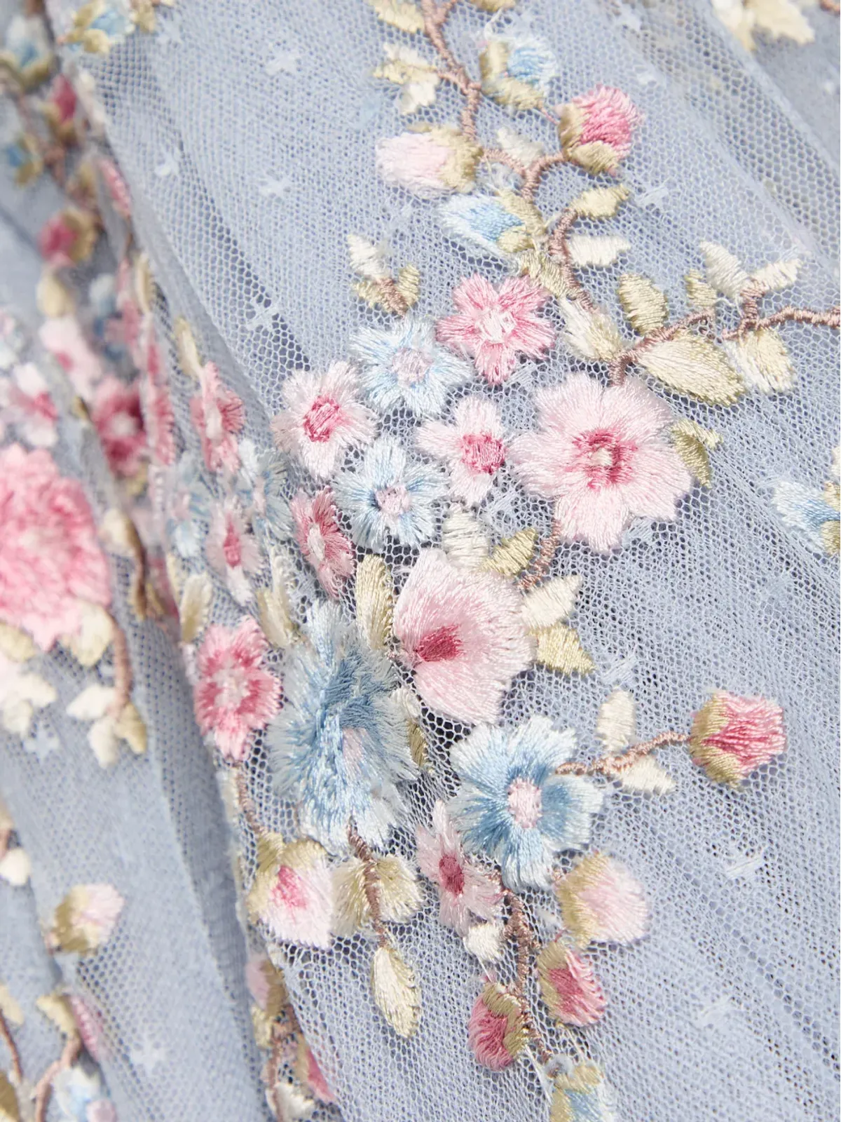 Needle & Thread Lunaria フローラル刺繍のフリル付きチュールガウン - 画像2