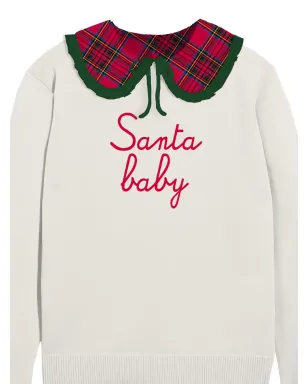MC2 Saint Barth Kids スカラップ付きタータンチェック襟のジャンパー - サムネイル2