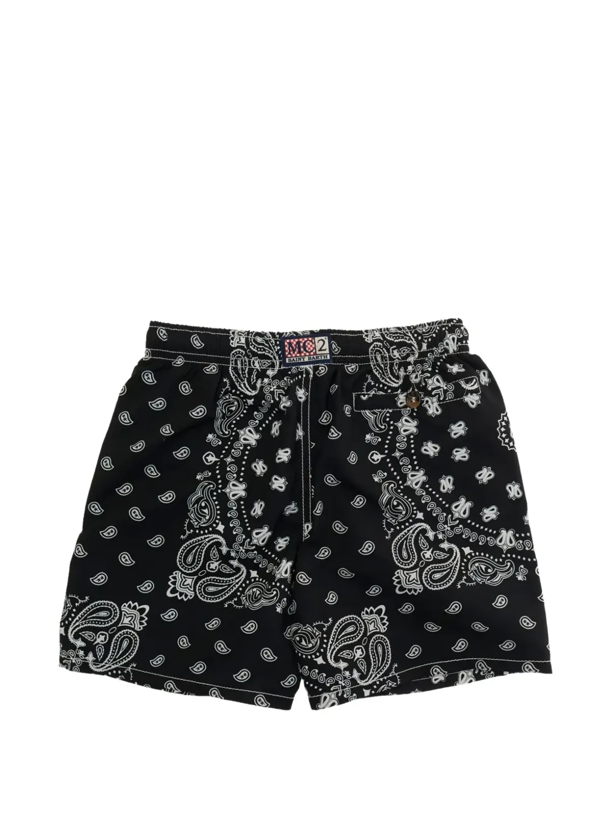 MC2 Saint Barth Kids ペイズリープリント スイムショーツ ブラック - 画像2