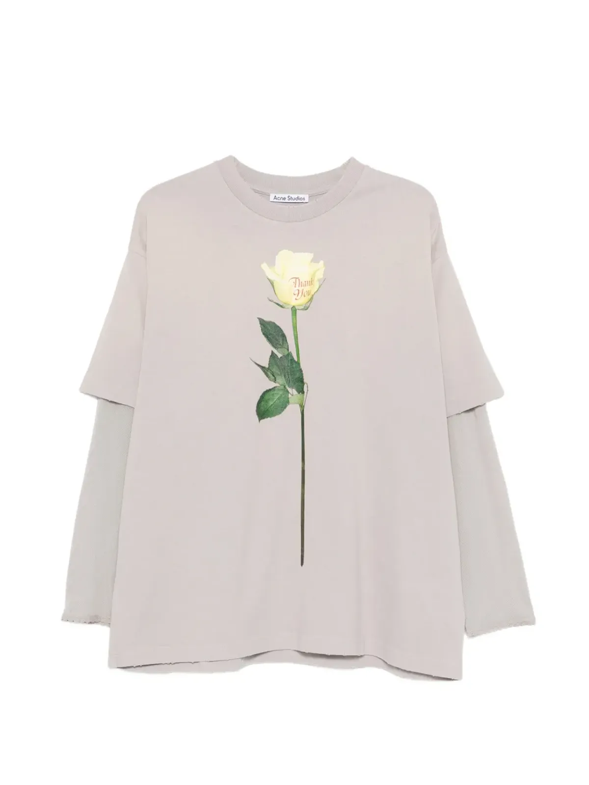 Acne Studios レイヤード グラフィックTシャツ - ネュートラル - 画像1
