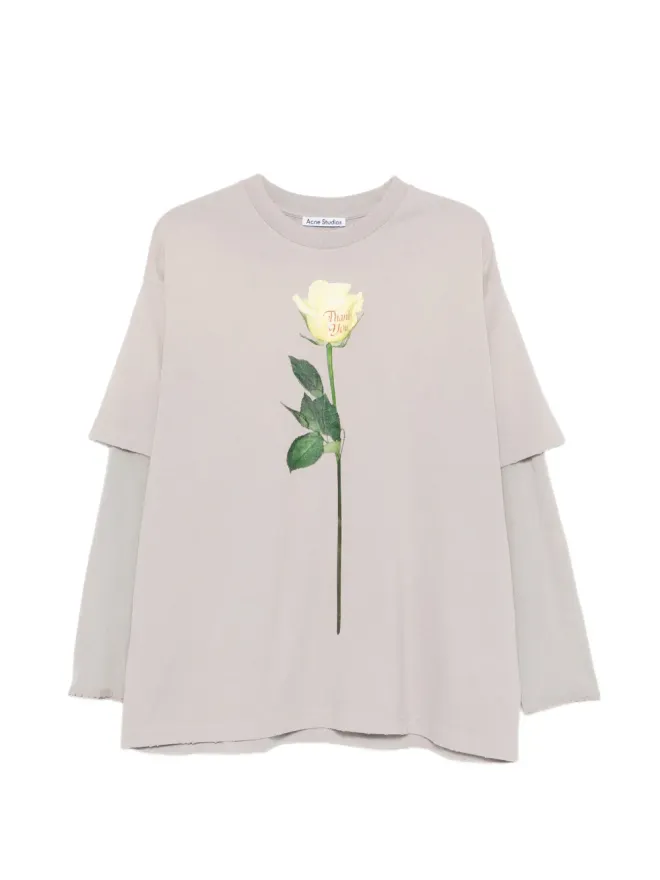 Acne Studios Acne Studios レイヤード グラフィックTシャツ - ネュートラルの商品画像