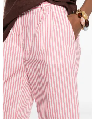 ERMANNO FIRENZE ストライプ入りワイドレッグパンツ - ピンク - サムネイル5