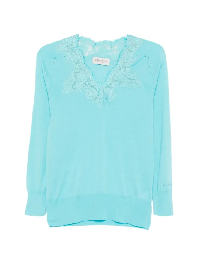 ERMANNO FIRENZE ERMANNO FIRENZE レースVネックトップの商品画像