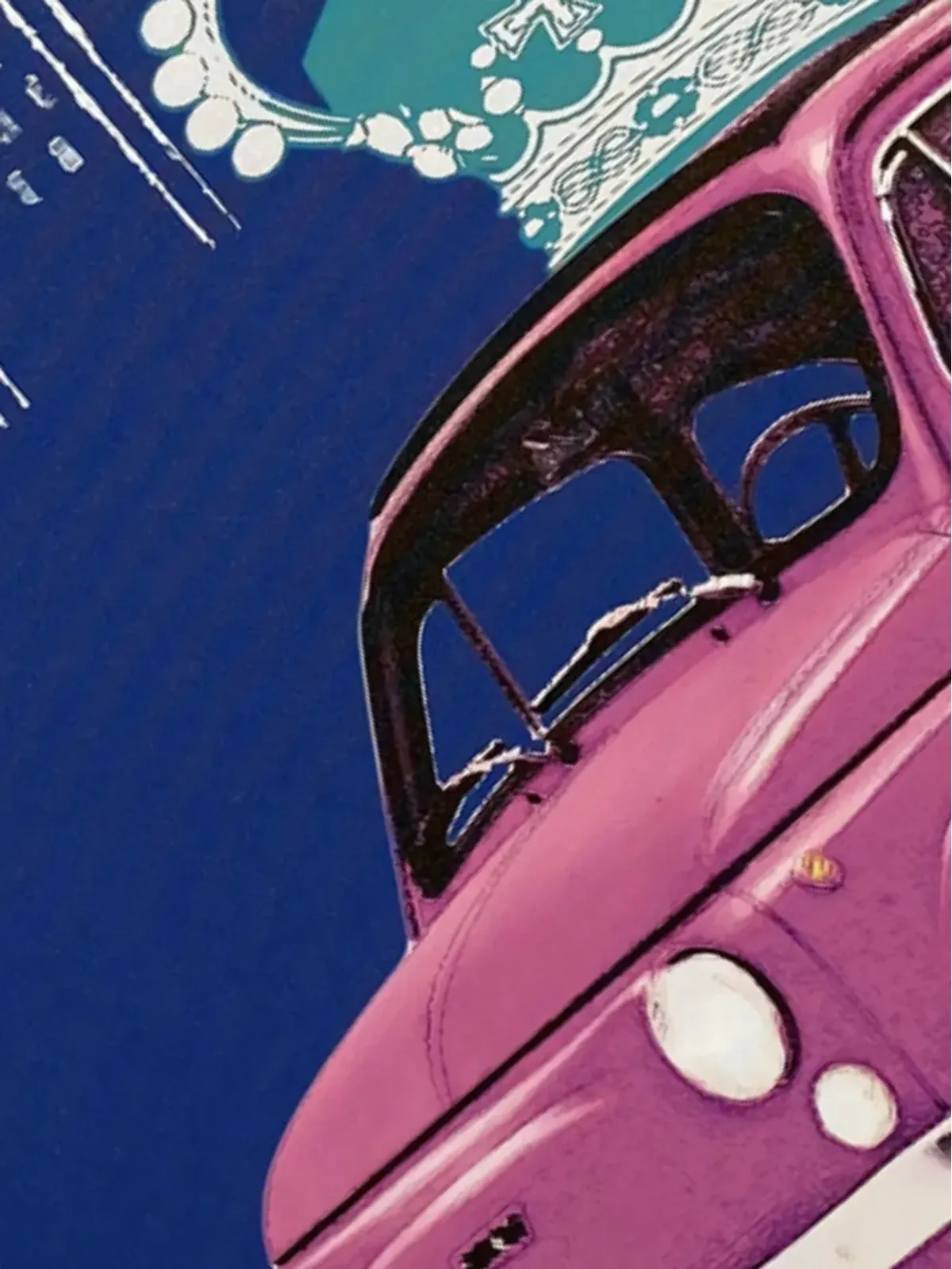Vj’s Mind ストリート・マルチカラー車プリント絵画 - ブルー - 画像2
