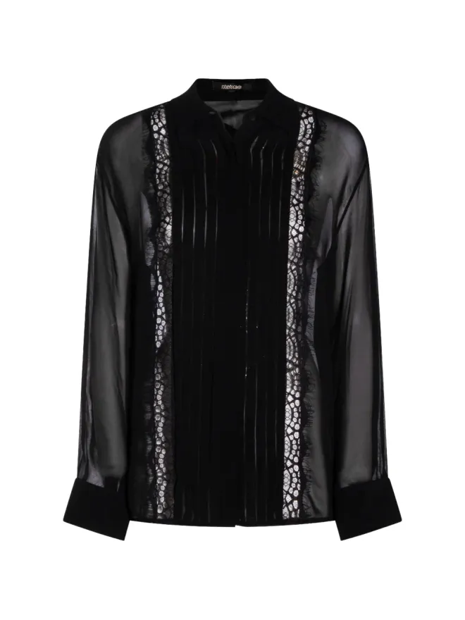 Roberto Cavalli Roberto Cavalli レースパネル ブラウス ブラックの商品画像
