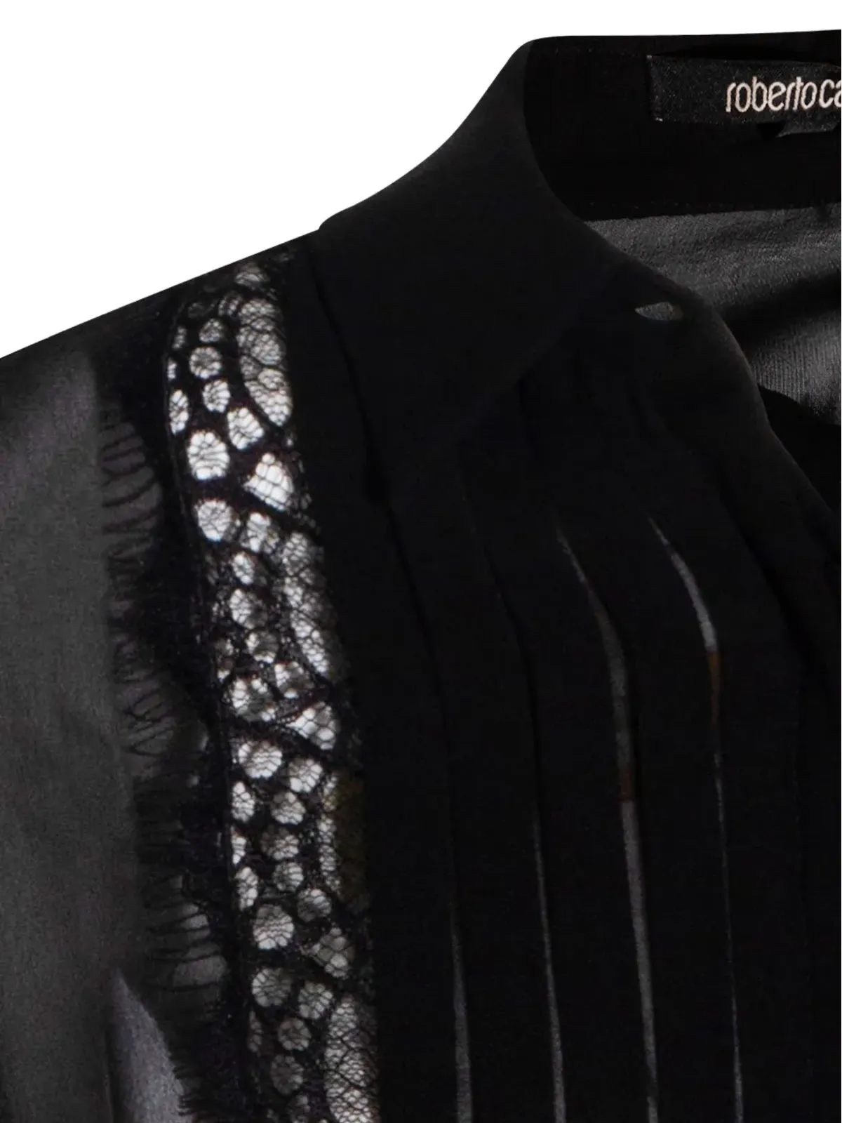 Roberto Cavalli レースパネル ブラウス ブラック - 画像3
