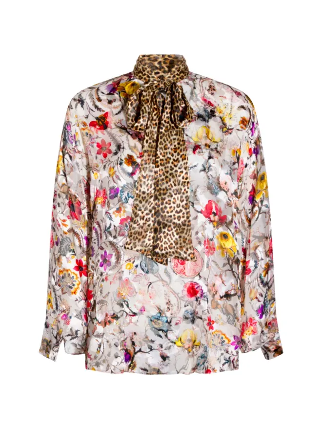 Roberto Cavalli Roberto Cavalli プッシーボウ フローラルプリント ブラウスの商品画像