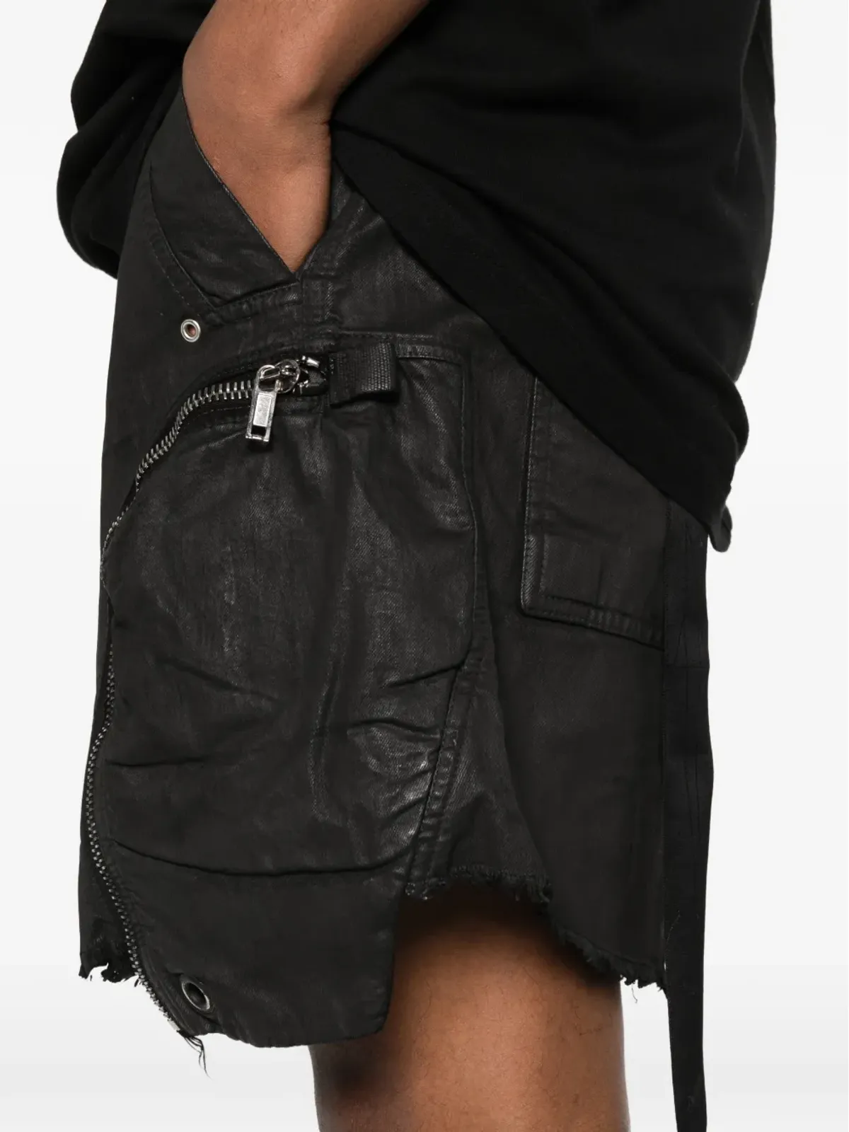 Rick Owens DRKSHDW Bauhaus frayed shorts - Black - 画像5
