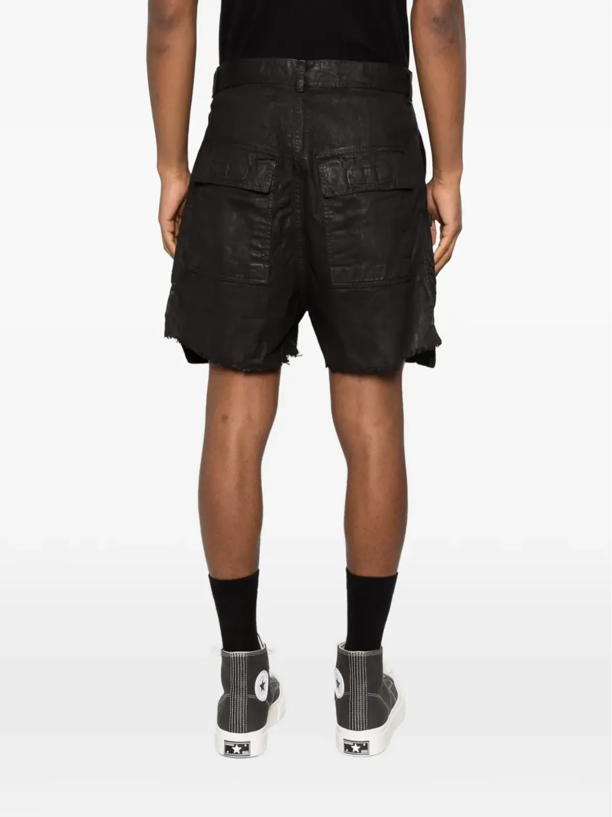 Rick Owens DRKSHDW Bauhaus frayed shorts - Black - 画像4
