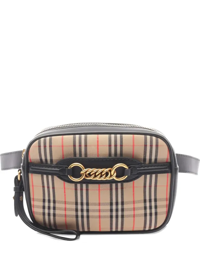 Burberry Pre-Owned Burberry Pre-Owned チェックリンク レザー・トリム ミニバッグの商品画像