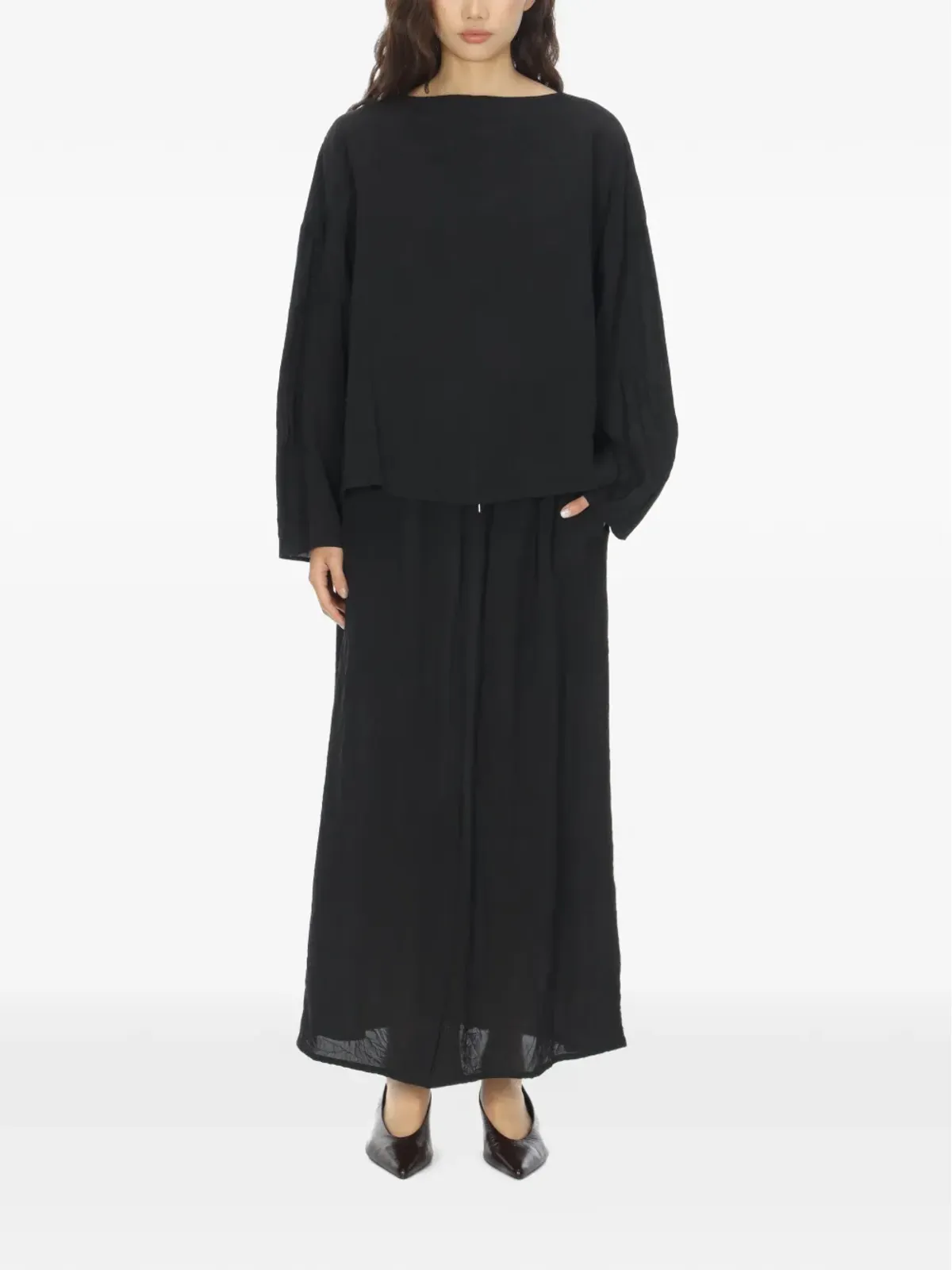 Studio Nicholson elasticated waist skirt - Black - 画像2