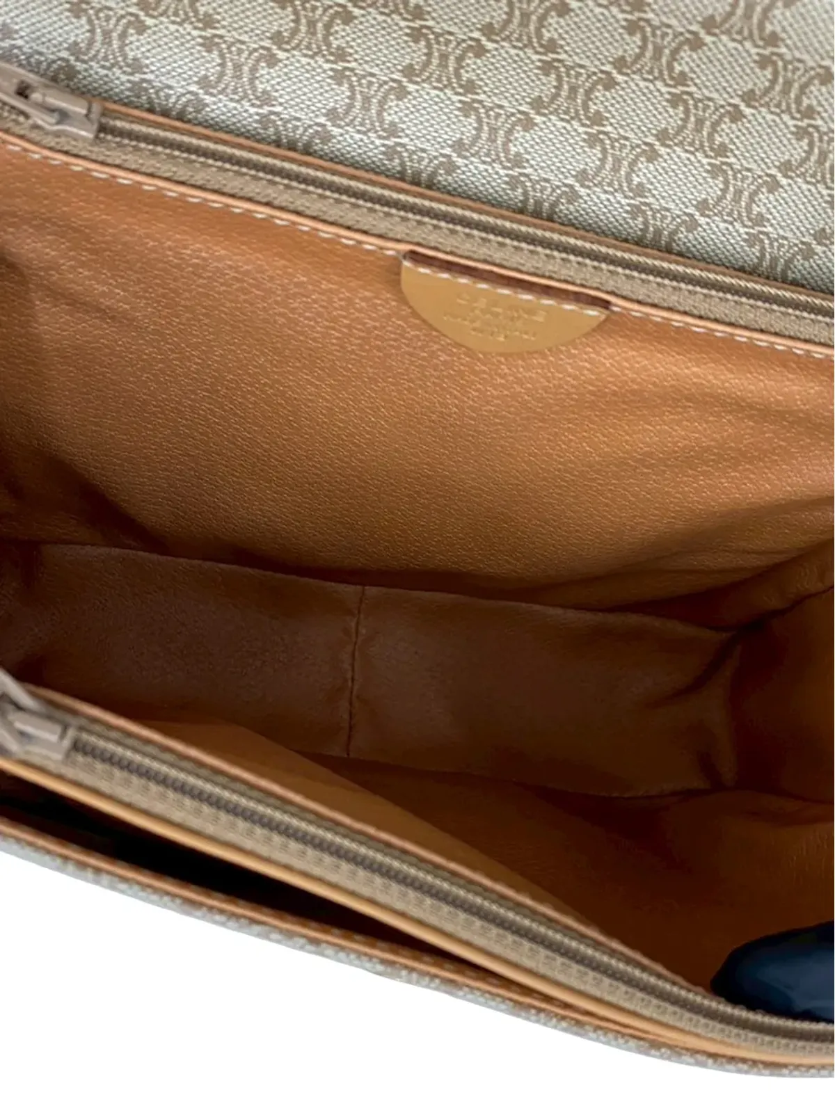 Celine Pre-Owned マカダム コーテッドキャンバス サッチェル ブラウン - 画像5