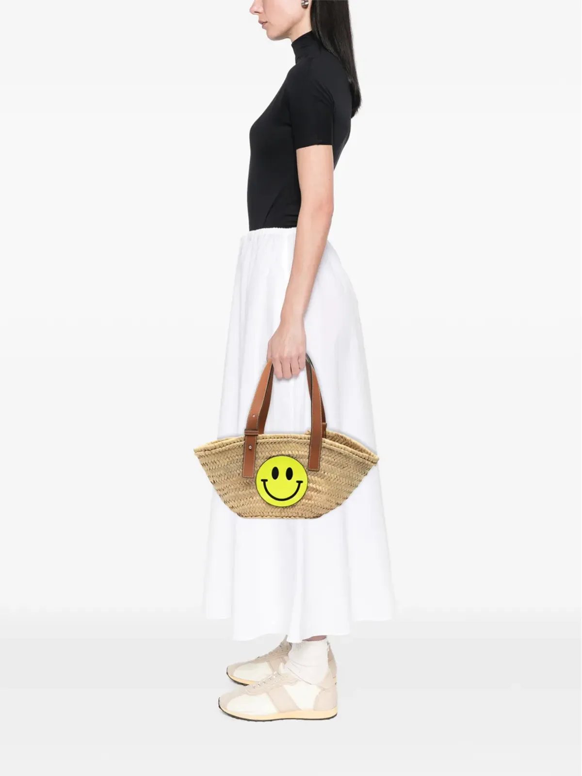 Loewe Pre-Owned Paula's Ibiza Smiley ラフィア バスケット トートバッグ - 画像2