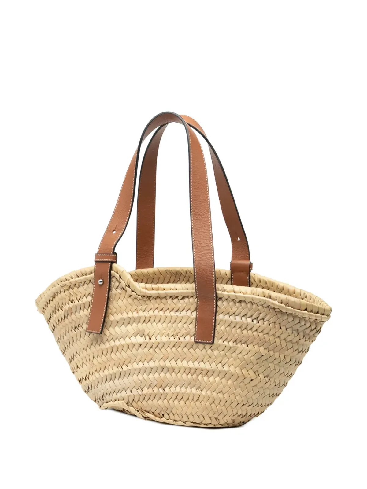 Loewe Pre-Owned Paula's Ibiza Smiley ラフィア バスケット トートバッグ - 画像3
