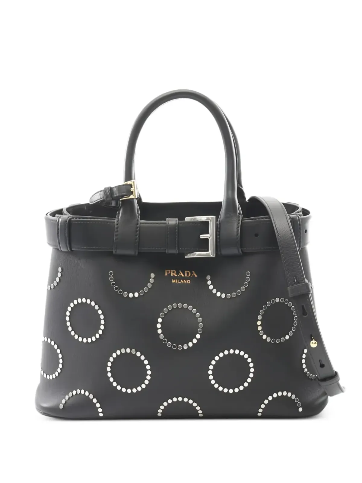 Prada Pre-Owned 2020s スタッズ付きバックル トートバッグ - 画像1