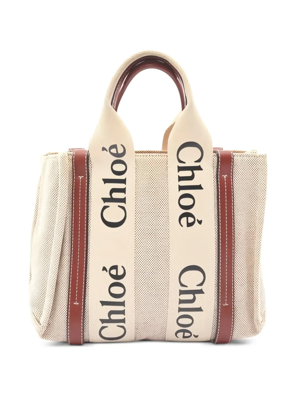 Chloé Pre-Owned 2000s small Woody tote bag - Neutrals - 画像1