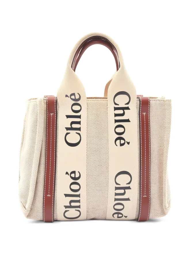 Chloé Pre-Owned Chloé Pre-Owned 2000s small Woody tote bag - Neutralsの商品画像
