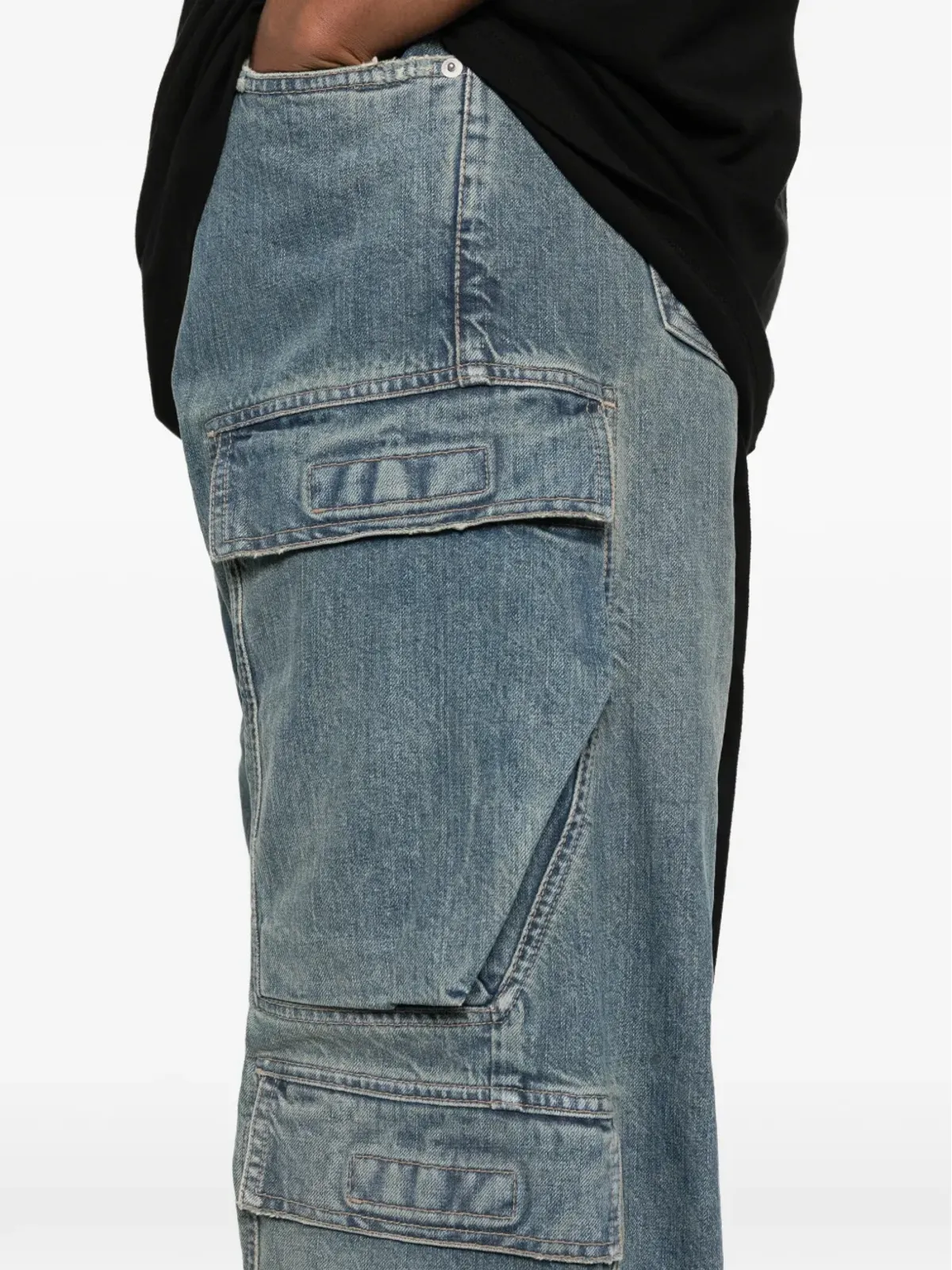 Rick Owens DRKSHDW ディストレスドカーゴジーンズ - 画像5