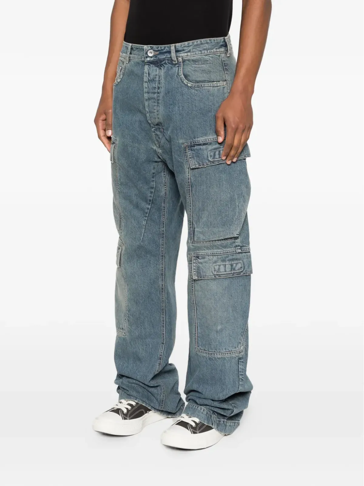 Rick Owens DRKSHDW ディストレスドカーゴジーンズ - 画像3