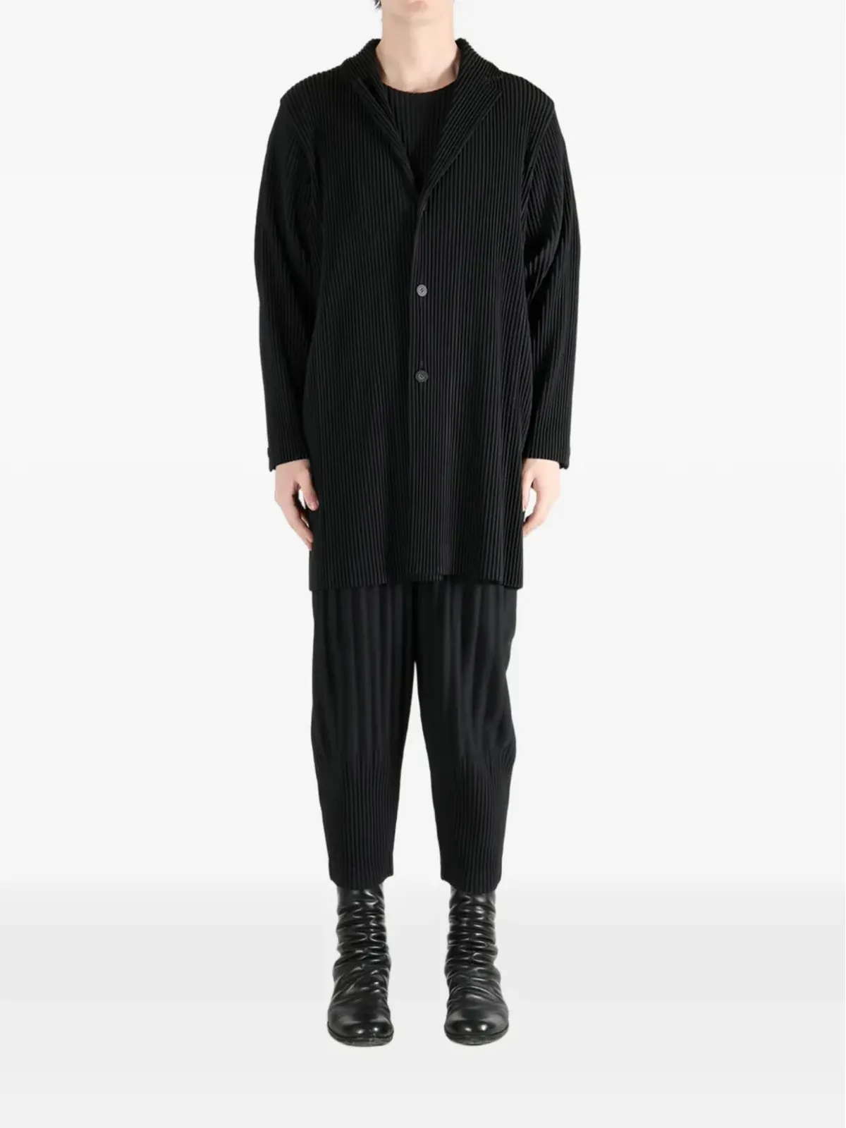 Homme Plissé Issey Miyake プリーツボタン留めコート - 画像2
