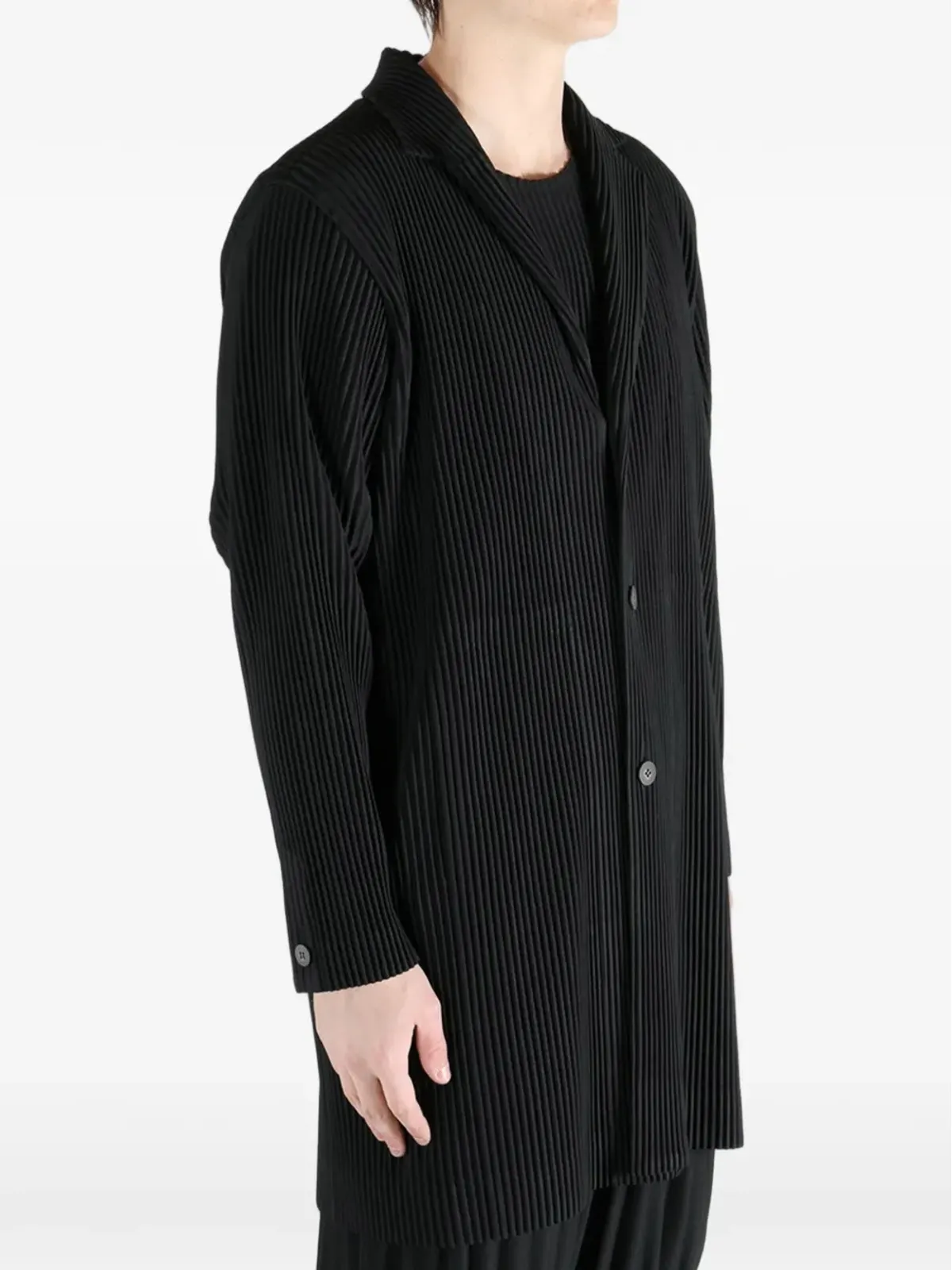 Homme Plissé Issey Miyake プリーツボタン留めコート - 画像4