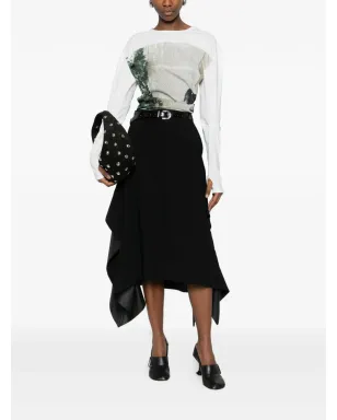 LOEWE ベルトループ レザー細部 ミディスカート - サムネイル2