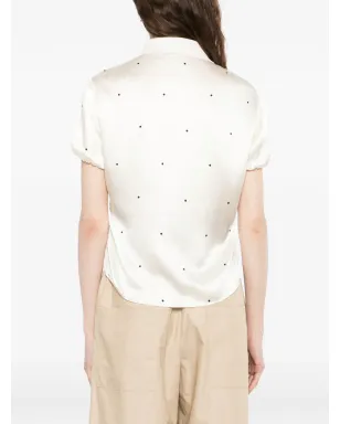 LESS 水玉柄シルクブラウス - サムネイル4