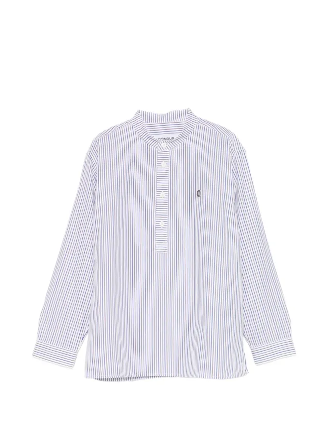 DONDUP KIDS DONDUP KIDS ストライプ柄ノーカラーポロシャツ（ホワイト）の商品画像