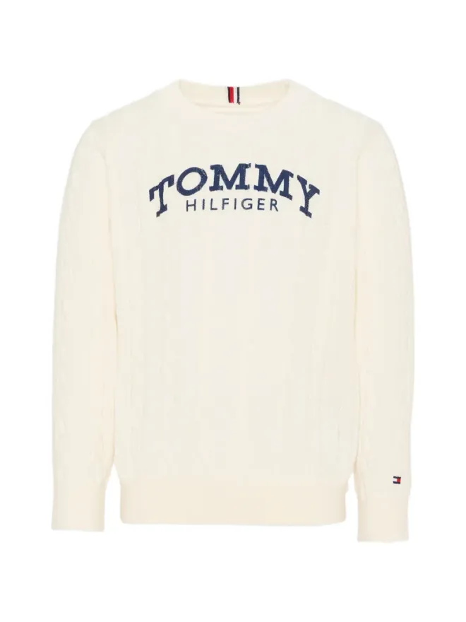 Tommy Hilfiger Junior Tommy Hilfiger Junior ケーブルニット ロゴプリント セーターの商品画像