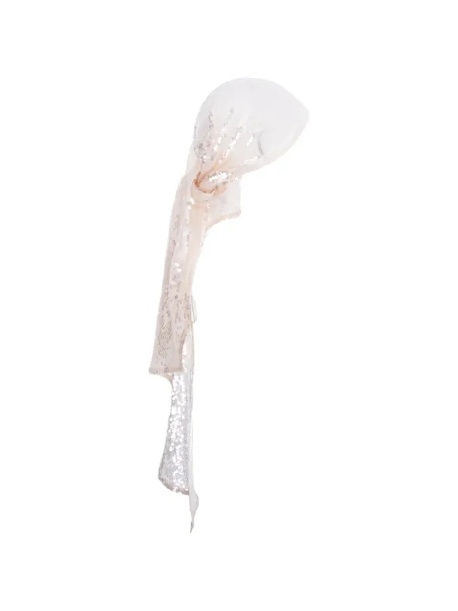 MANURÍ MANURÍ Pixie sequin-embellished headscarf - Neutralsの商品画像