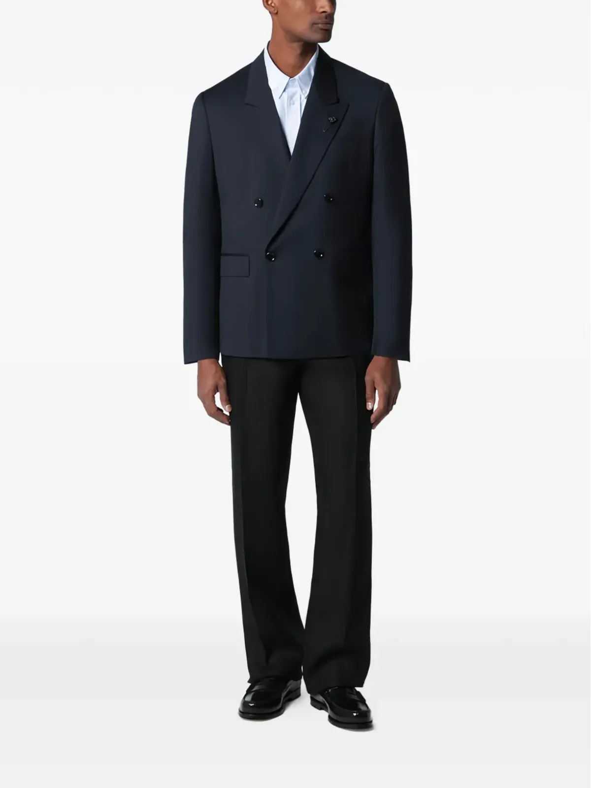 Lardini wool double-breasted jacket - Blue - 画像2