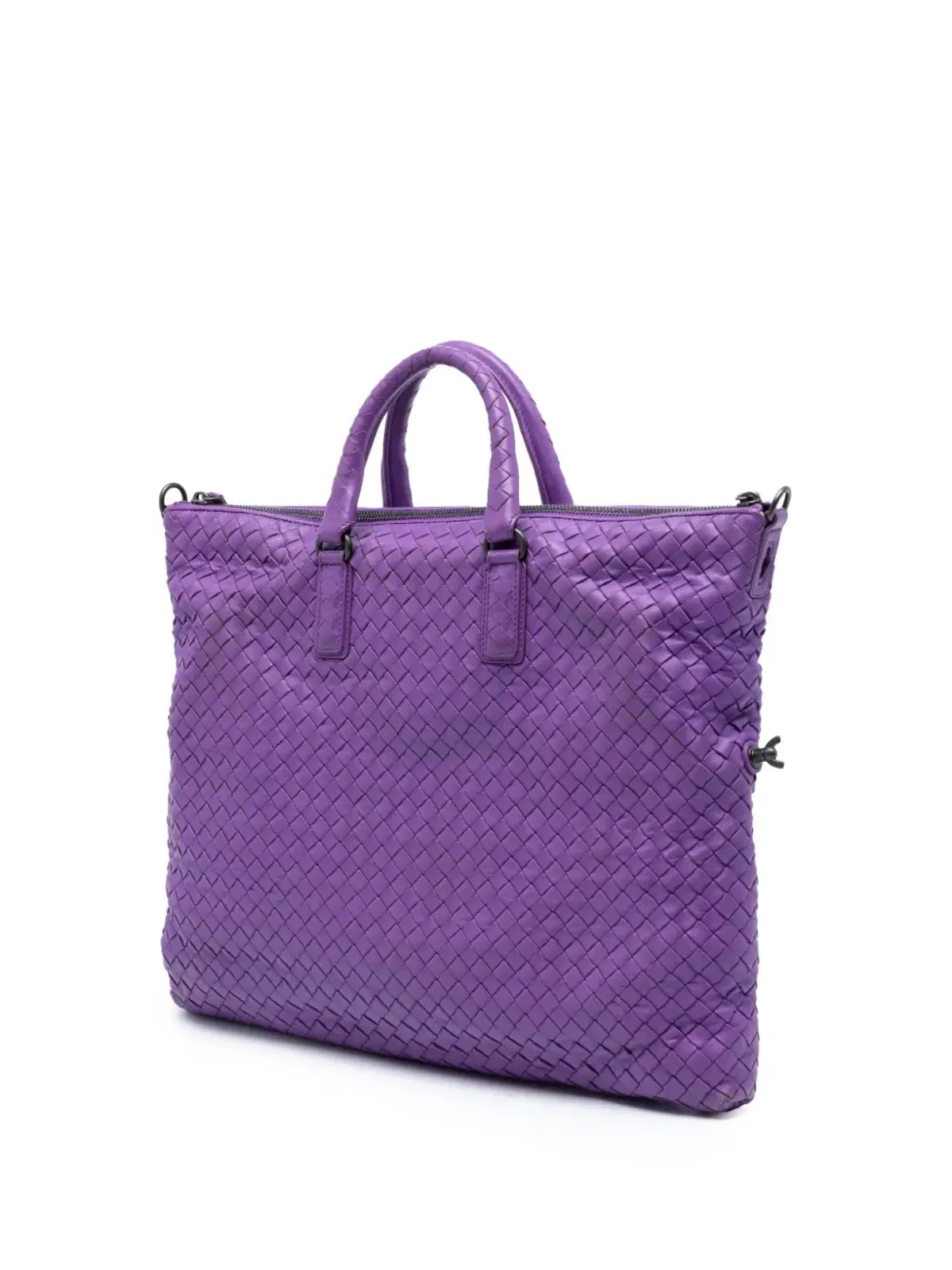 Bottega Veneta Pre-Owned ボッテガ・ヴェネタ 中古 ミディアム ナパ イントレッチャート コンバーチブル トート サッチェル - 画像3