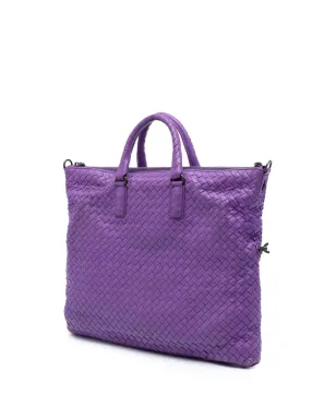 Bottega Veneta Pre-Owned ボッテガ・ヴェネタ 中古 ミディアム ナパ イントレッチャート コンバーチブル トート サッチェル - サムネイル3