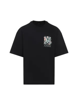 AMIRI フローラルロゴプリントTシャツ ブラック - サムネイル1