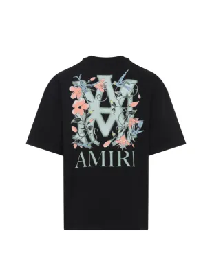 AMIRI フローラルロゴプリントTシャツ ブラック - サムネイル2